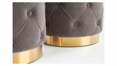  Halmar Set of Two Grey Polly Ottomans - Storage poufs