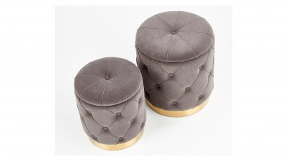  Halmar Set of Two Grey Polly Ottomans - Storage poufs