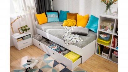  Nepo Plus Nightstand White - Minimalist youth room collection