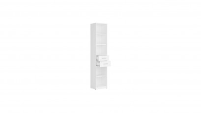  Nepo Plus Narrow Bookcase White - Minimalist youth room collection