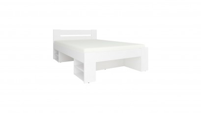  Nepo Plus Double Bed White - Contemporary bed with various storage