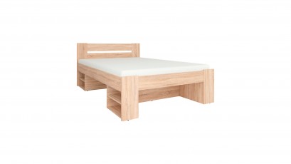  Nepo Plus Double Bed Oak Sonoma - Contemporary bed with various storage