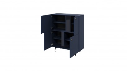  Lenart Colours 4-Door Storage Cabinet CS-01 Navy - Modern accent furniture