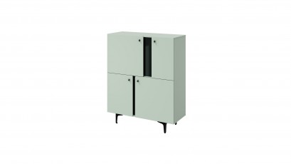  Lenart Colours 4-Door Storage Cabinet CS-01 Sage - Modern accent furniture