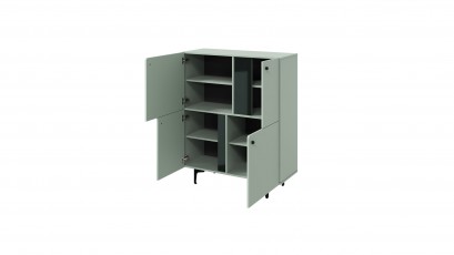  Lenart Colours 4-Door Storage Cabinet CS-01 Sage - Modern accent furniture