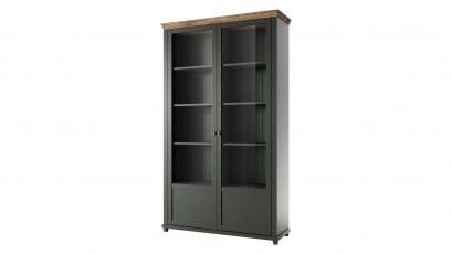  Helvetia Evora Tall Double Display Cabinet Type 13 G/O - Deep green hue