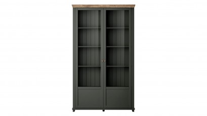  Helvetia Evora Tall Double Display Cabinet Type 13 G/O - Deep green hue