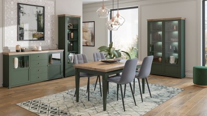  Helvetia Evora Tall Double Display Cabinet Type 13 G/O - Deep green hue