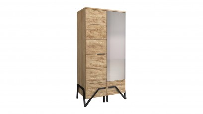  Mebin Pik Wardrobe With Mirror II Natural Oak Lager - Bedroom furniture collection