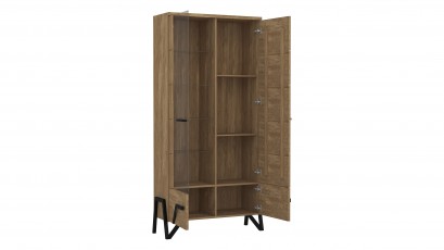  Mebin Pik Double Display Cabinet III Natural Oak Lager - Left - Living room collection