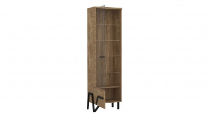  Mebin Pik Display Cabinet Natural Oak Lager - Left - Living room collection