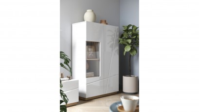  Lenart Futura Double Dispaly Cabinet - Modern display cabinet with LED lighting