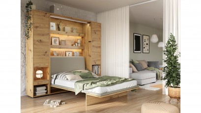  Bed Concept Storage Cabinet BC-07 - Oak Artisan - Dedicated to Bed Concept Vertical Murphy Beds