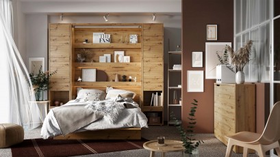  Bed Concept Storage Cabinet BC-07 - Oak Artisan - Dedicated to Bed Concept Vertical Murphy Beds