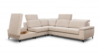 Unimebel Sectional Diverso III - Corner sofa with power recliner, bed and storage