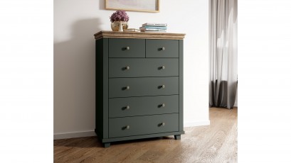  Helvetia Evora Tall Dresser Type 45 G/O - Green chest of drawers