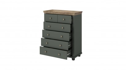  Helvetia Evora Tall Dresser Type 45 G/O - Green chest of drawers