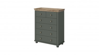  Helvetia Evora Tall Dresser Type 45 G/O - Green chest of drawers