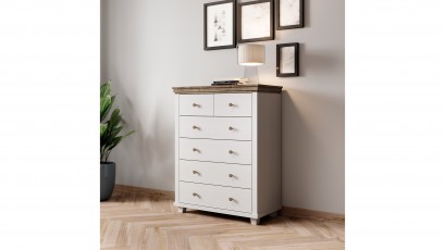  Helvetia Evora Tall Dresser Type 45 A/O - White chest of drawers