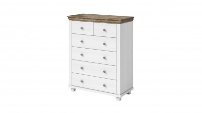  Helvetia Evora Tall Dresser Type 45 A/O - White chest of drawers