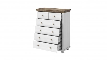  Helvetia Evora Tall Dresser Type 45 A/O - White chest of drawers