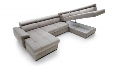 Puszman Sectional Lizbona III - Modern U-shaped sofa with bed and storage.