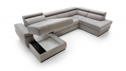 Puszman Sectional Lizbona III - Modern U-shaped sofa with bed and storage.