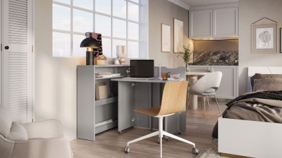  Work Concept Slim - CW-02 Grey Matt - Foldable Wall Desk