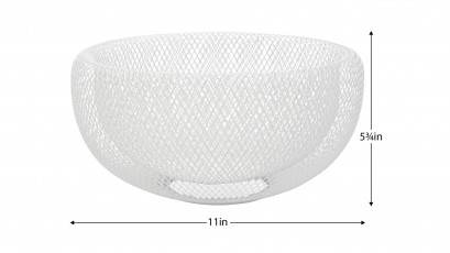  Torre & Tagus Mesh White Bowl - Mesh double wall basket