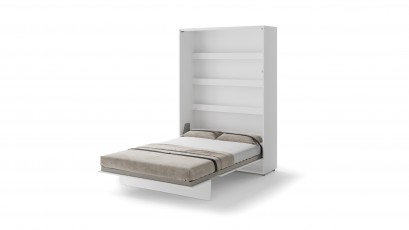  Bed Concept - Murphy Bed BC-01p - Vertical 140x200 - Glossy White - Modern Wall Bed