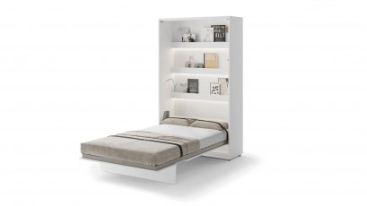  Bed Concept - Murphy Bed BC-02p - Vertical 120x200 - Glossy White - Modern Wall Bed