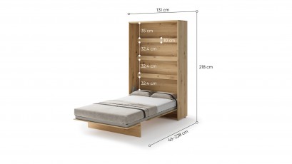  Bed Concept - Murphy Bed BC-02 - Vertical 120x200 - Oak Artisan - Modern Wall Bed