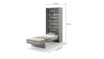  Bed Concept - Murphy Bed BC-03 - Vertical 90x200 - Grey - Modern Wall Bed