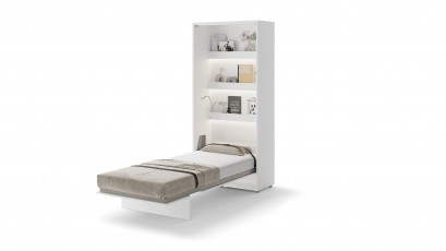  Bed Concept - Murphy Bed BC-03 - Vertical 90x200 - Matte White - Modern Wall Bed