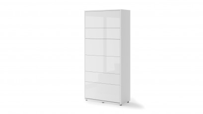  Bed Concept - Murphy Bed BC-03p - Vertical 90x200 - Glossy White - Modern Wall Bed