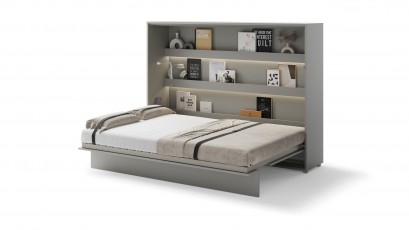  Bed Concept - Murphy Bed BC-04 - Horizontal 140x200 - Grey - Modern Wall Bed