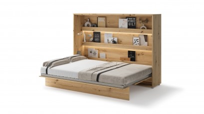  Bed Concept - Murphy Bed BC-04 - Horizontal 140x200 - Oak Artisan - Modern Wall Bed