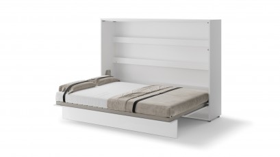  Bed Concept - Murphy Bed BC-04 - Horizontal 140x200 - Matte White - Modern Wall Bed