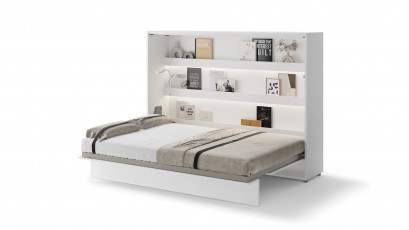  Bed Concept - Murphy Bed BC-04 - Horizontal 140x200 - Matte White - Modern Wall Bed