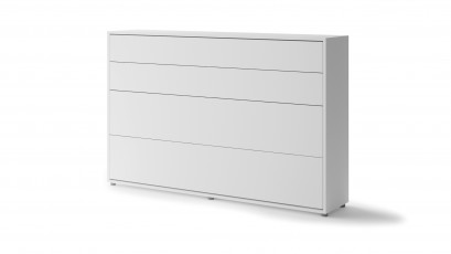  Bed Concept - Murphy Bed BC-05 - Horizontal 120x200 - Matte White - Modern Wall Bed