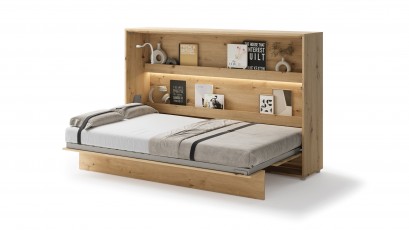  Bed Concept - Murphy Bed BC-05 - Horizontal 120x200 - Oak Artisan - Modern Wall Bed