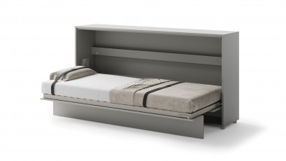  Bed Concept - Murphy Bed BC-06 - Horizontal 90x200 - Grey - Modern Wall Bed