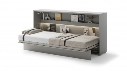  Bed Concept - Murphy Bed BC-06 - Horizontal 90x200 - Grey - Modern Wall Bed