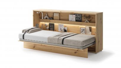  Bed Concept - Murphy Bed BC-06 - Horizontal 90x200 - Oak Artisan - Modern Wall Bed