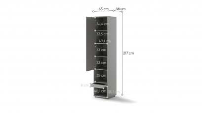  Bed Concept Storage Cabinet BC-07 - Grey - Dedicated to Bed Concept Vertical Murphy Beds