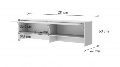  Bed Concept - Hutch BC-09 Matte White - For modern wall bed