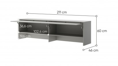  Bed Concept - Hutch BC-09 Grey - For modern wall bed