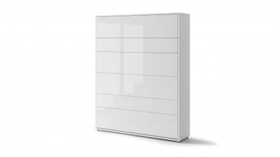  Bed Concept - Murphy Bed BC-12p - Vertical 160x200 - Glossy White - Modern Wall Bed