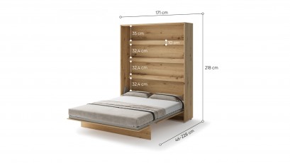  Bed Concept - Murphy Bed BC-12 - Vertical 160x200 - Oak Artisan - Modern Wall Bed