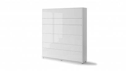  Bed Concept - Murphy Bed BC-13p - Vertical 180x200 - Glossy White - Modern Wall Bed